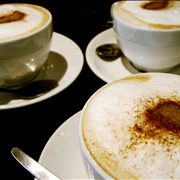 Picture Of Three Cups Of Cappuccino Coffee